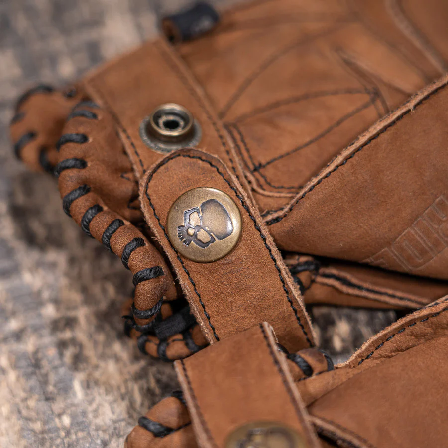 Motorcycle Glove Protective Leather Musket Brown - Image 4