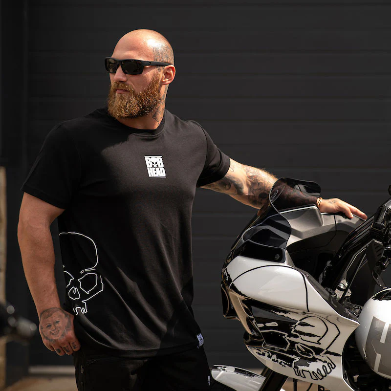 BOBHEAD Tech T-Shirt Side Skull White - Image 11