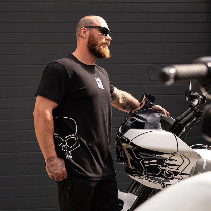 BOBHEAD Tech T-Shirt Side Skull White - Image 7