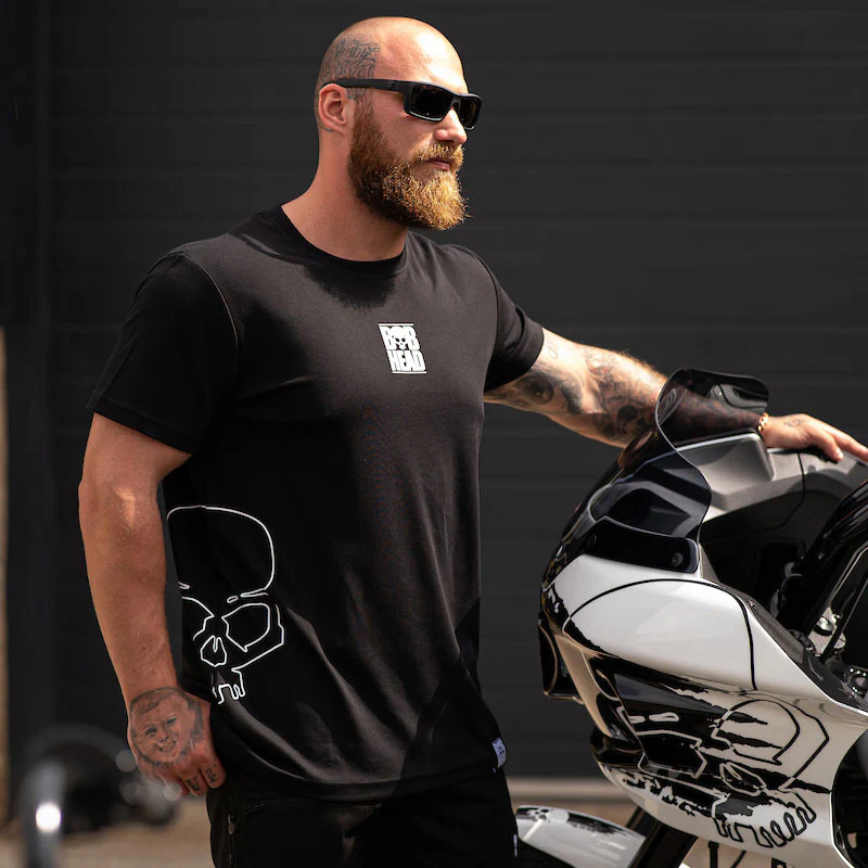 BOBHEAD Tech T-Shirt Side Skull White - Image 8